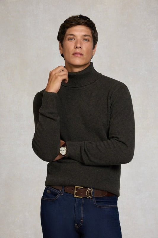 Young Ideas & Henmores - Byron Roll Neck Knit - Moss - M
