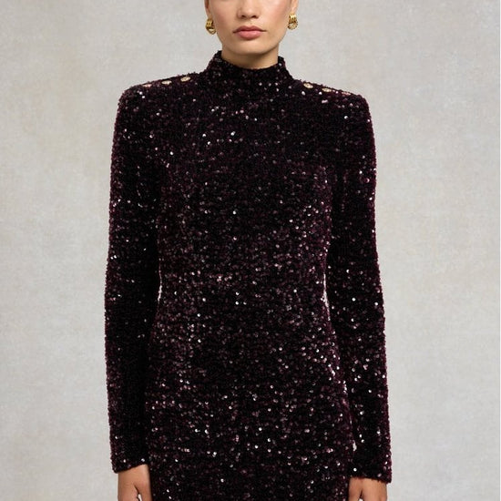 Young Ideas/Henmores - Cara Sequin Mini Dress - Burgundy - 8