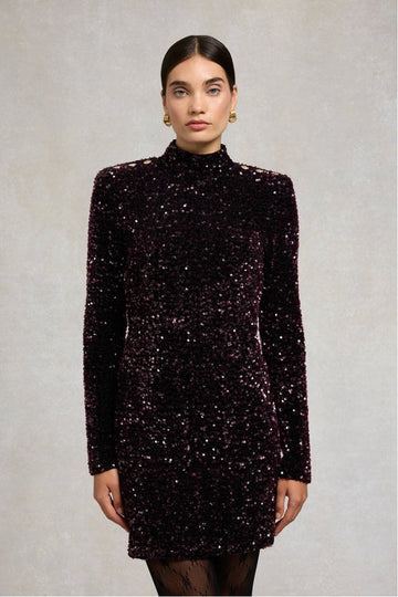 Young Ideas/Henmores - Cara Sequin Mini Dress - Burgundy - 8