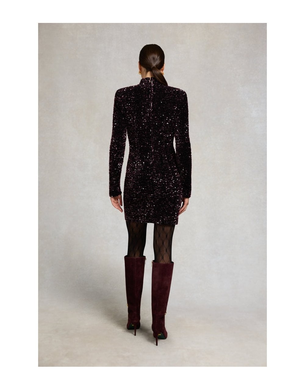 Young Ideas/Henmores - Cara Sequin Mini Dress - Burgundy - 8