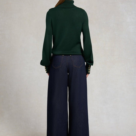 Young Ideas/Henmores - Chamonix Roll Neck Knit Jumper - Emerald - XS