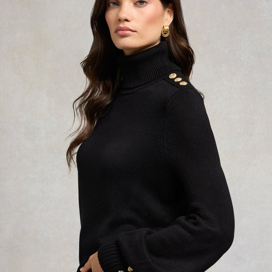 Young Ideas/Henmores - Chamonix Roll Neck Knit Jumper - Black - S