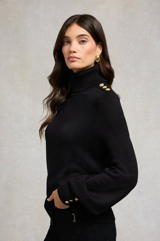 Young Ideas/Henmores - Chamonix Roll Neck Knit Jumper - Black - S