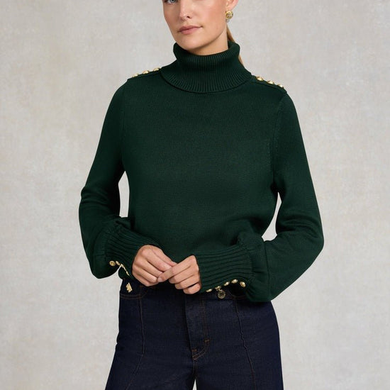 Young Ideas/Henmores - Chamonix Roll Neck Knit Jumper - Emerald - XS