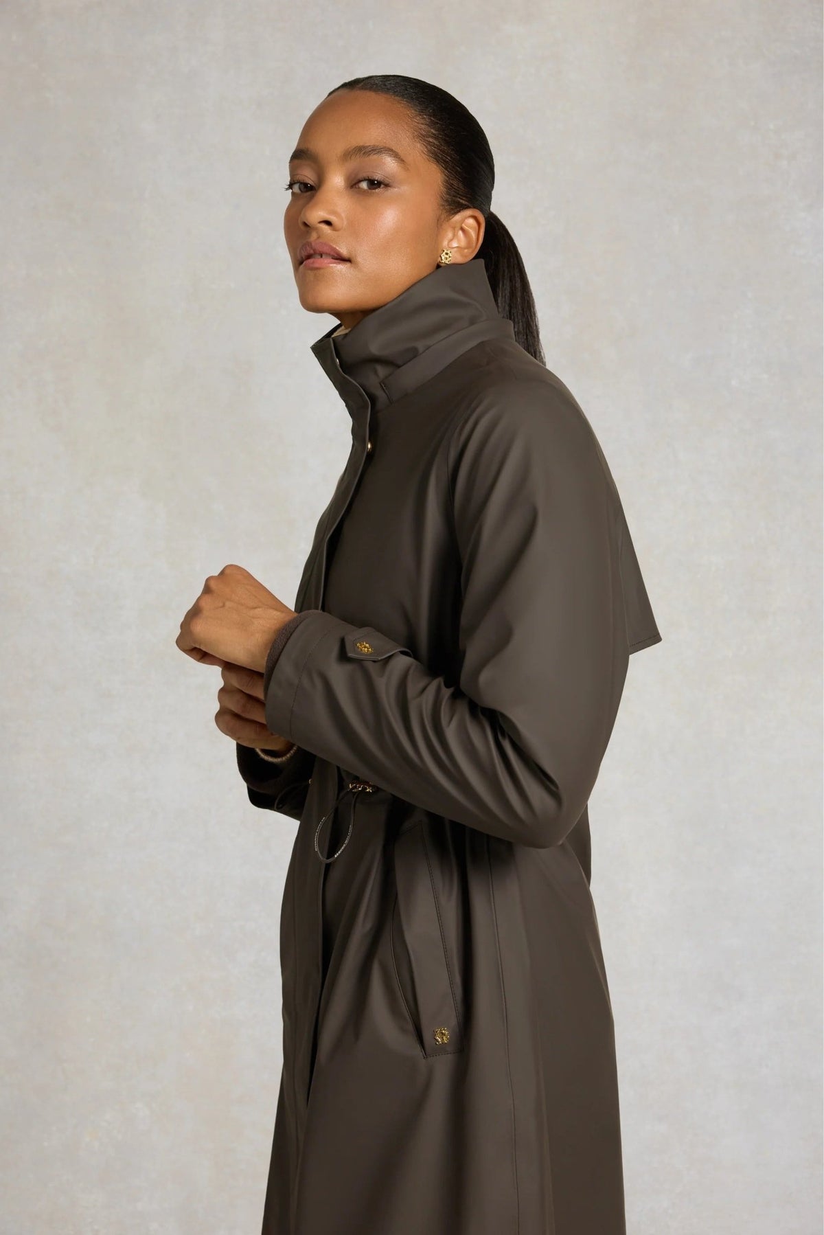 Young Ideas & Henmores -Chartwell Waterproof Parka -Chocolate -L