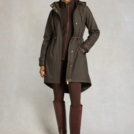 Young Ideas & Henmores -Chartwell Waterproof Parka -Chocolate -L