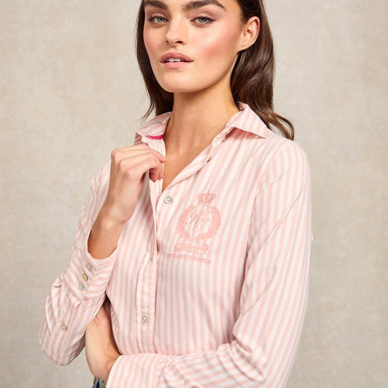 Young Ideas/Henmores - Classic Button Down Shirt - Pink Stripe - 14