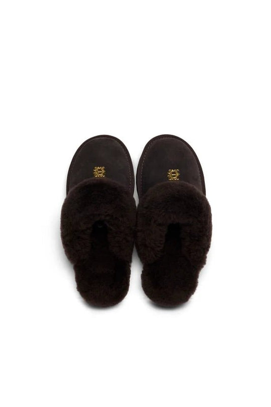 Young Ideas & Henmores -Classic Shearling Slipper -Chocolate -4