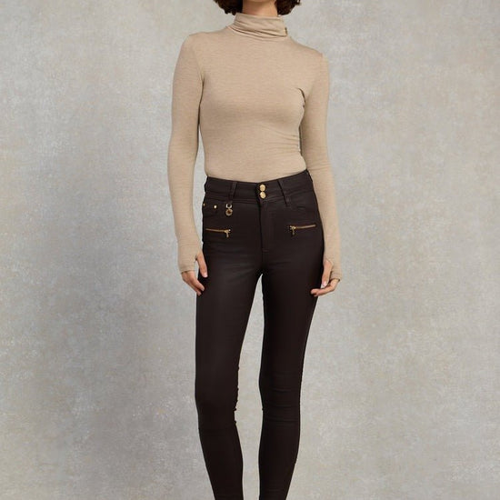 Young Ideas/Henmores - Coated Jodhpur Jean - Chocolate - 10R