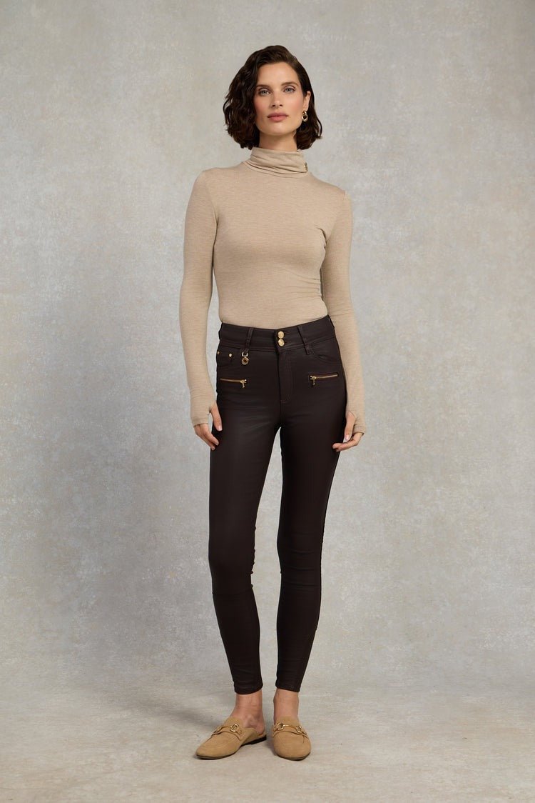 Young Ideas/Henmores - Coated Jodhpur Jean - Chocolate - 10R