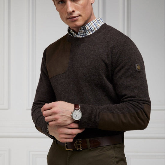 Young Ideas/Henmores - Country Crew Neck Knit - Chocolate - S