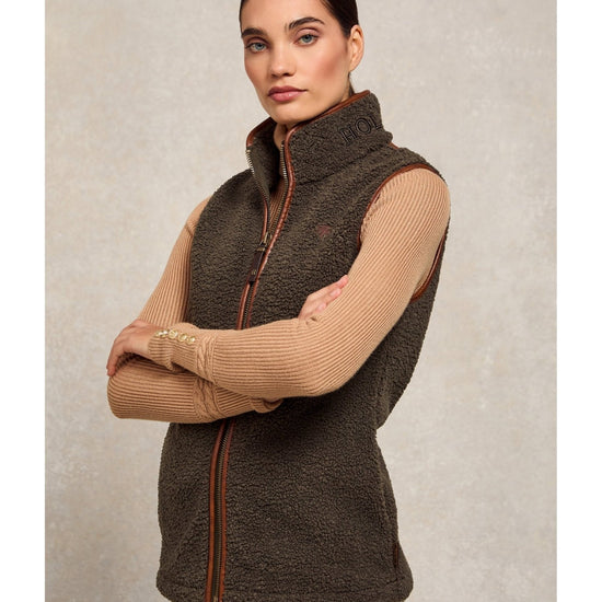 Young Ideas/Henmores - Country Fleece Borg Gilet - Chocolate - XS