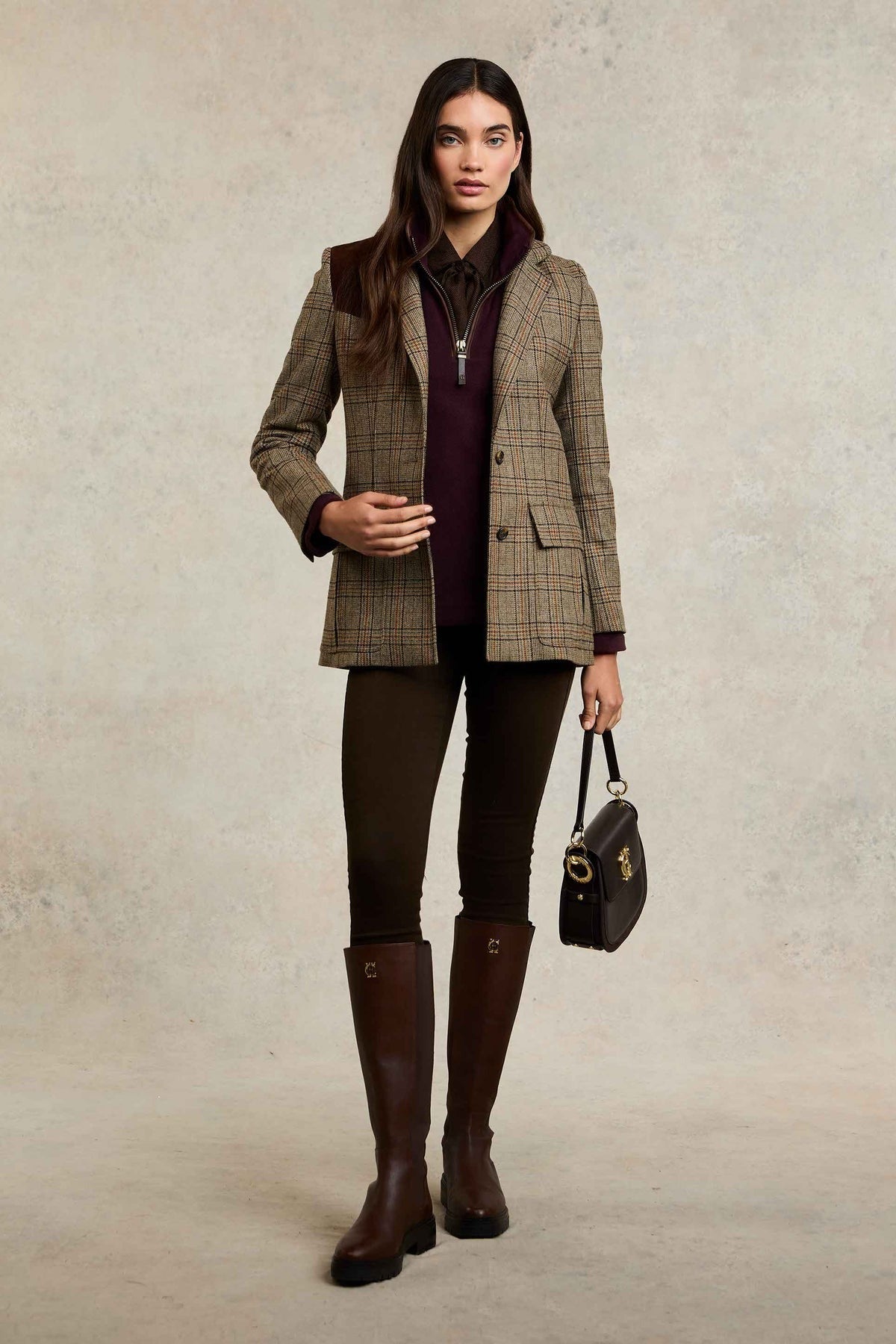 Young Ideas/Henmores - Country Fleece Quarter Zip - Mulberry - XS