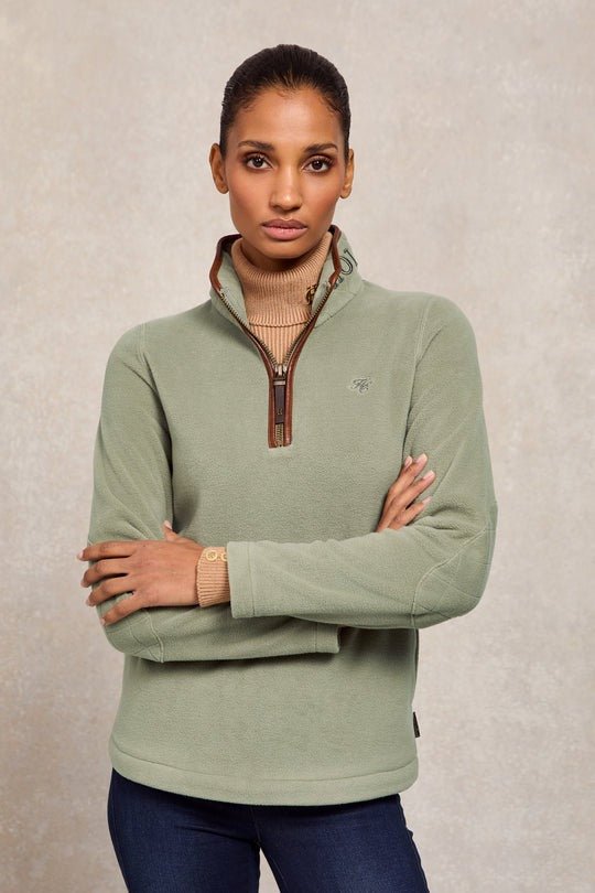 Young Ideas/Henmores - Country Fleece Quarter Zip - sage - XS