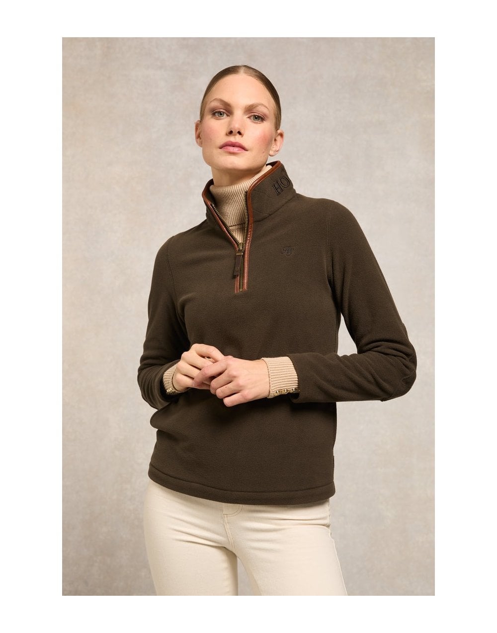 Young Ideas/Henmores - Country Fleece Quarter Zip - Khaki - XS