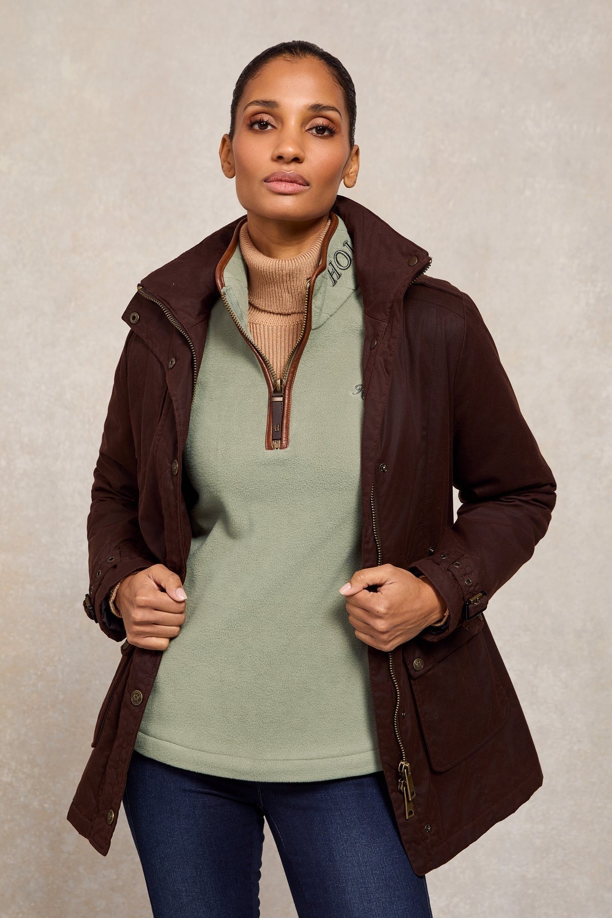 Young Ideas/Henmores - Country Fleece Quarter Zip - Mulberry - XS