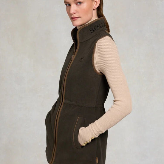 Young Ideas & Henmores - Country Longline Fleece Gilet - Khaki - XS