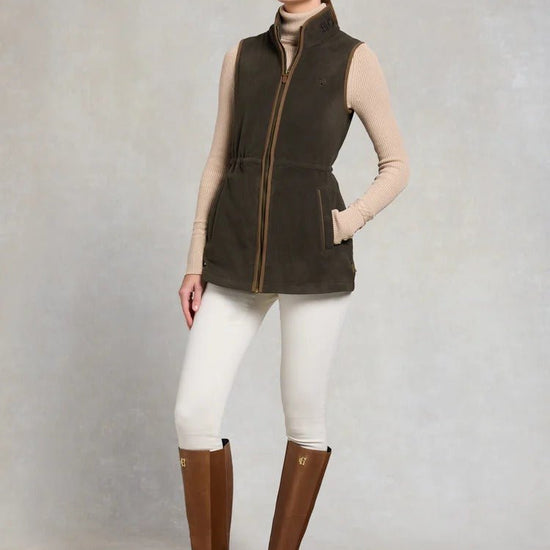 Young Ideas & Henmores - Country Longline Fleece Gilet - Khaki - XS