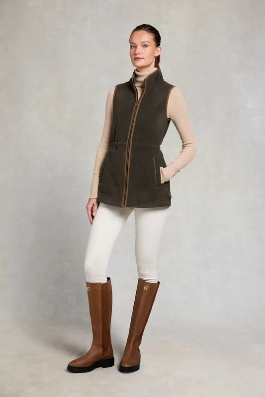 Young Ideas & Henmores - Country Longline Fleece Gilet - Khaki - XS