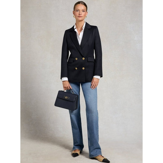 Young Ideas/Henmores - Double breasted Cavalry Twill Blazer - Navy Twill - 8