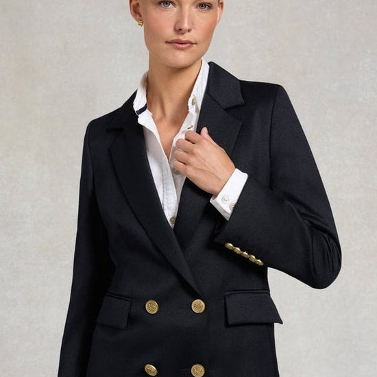 Young Ideas/Henmores - Double breasted Cavalry Twill Blazer - Navy Twill - 8