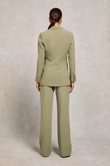 Young Ideas & Henmores -Double Breasted Linen Blazer -Sage -8