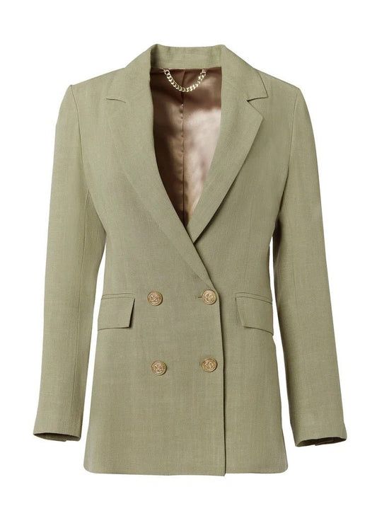 Young Ideas & Henmores -Double Breasted Linen Blazer -Sage -8