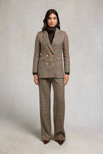 Young Ideas/Henmores - Double Breasted Tweed Blazer - Orange Windsor - 8