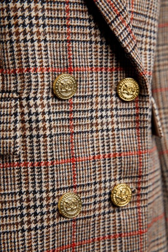 Young Ideas/Henmores - Double Breasted Tweed Blazer - Orange Windsor - 8