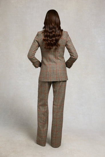 Young Ideas/Henmores - Double Breasted Tweed Blazer - Orange Windsor - 8