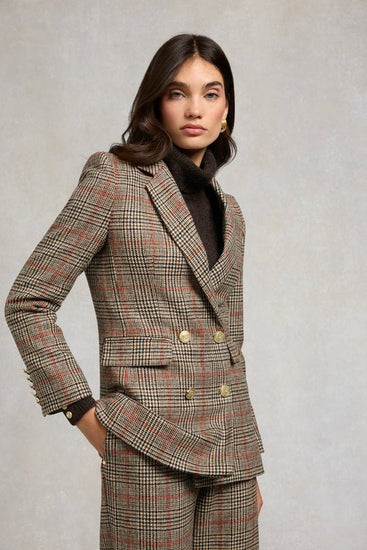 Young Ideas/Henmores - Double Breasted Tweed Blazer - Orange Windsor - 8