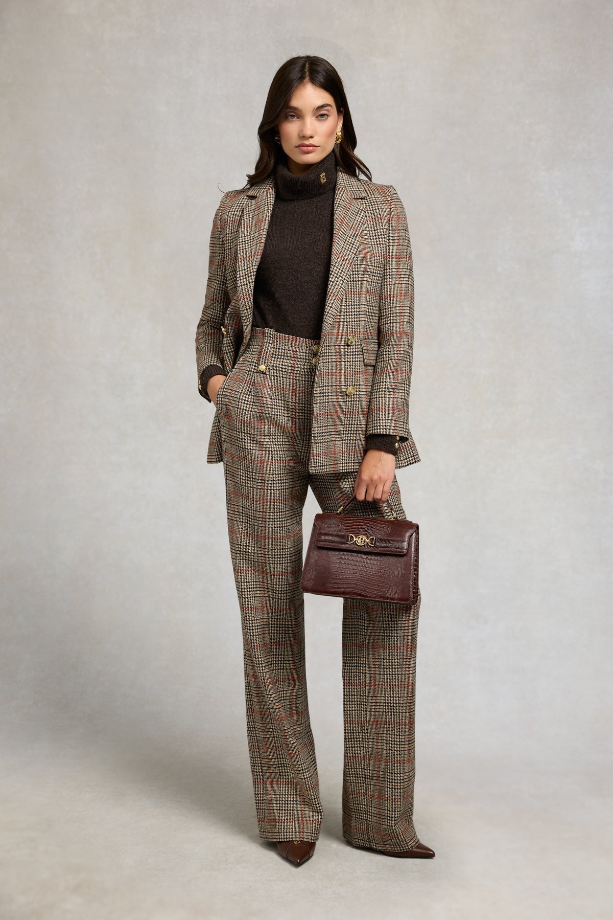 Young Ideas/Henmores - Double Breasted Tweed Blazer - Orange Windsor - 8