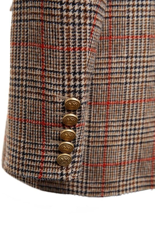 Young Ideas/Henmores - Double Breasted Tweed Blazer - Orange Windsor - 8