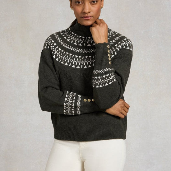 Young Ideas/Henmores - Elodie Roll Neck Knit - Forest Green - S