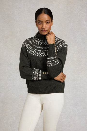 Young Ideas/Henmores - Elodie Roll Neck Knit - Forest Green - S