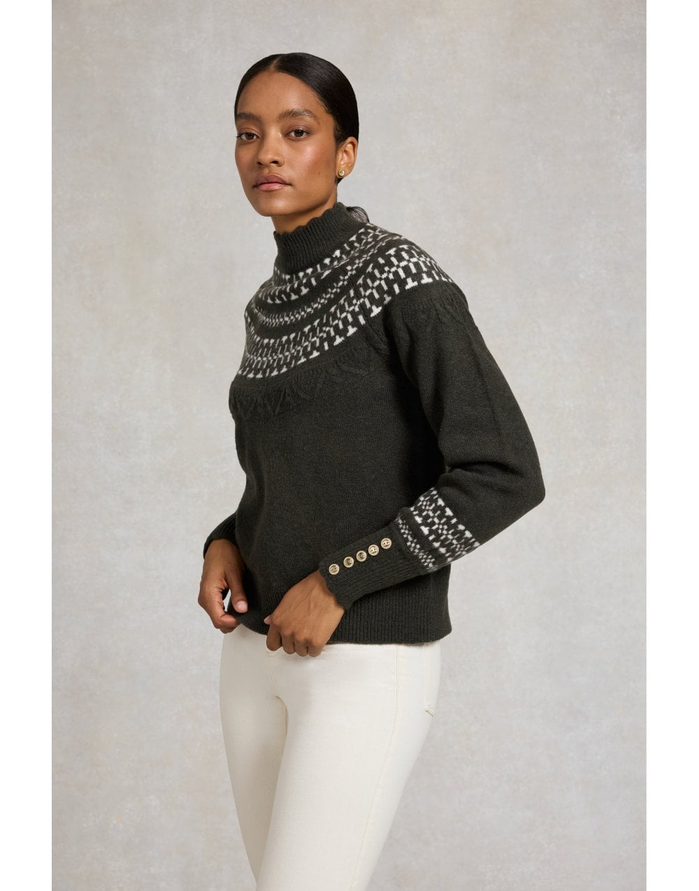 Young Ideas/Henmores - Elodie Roll Neck Knit - Forest Green - S