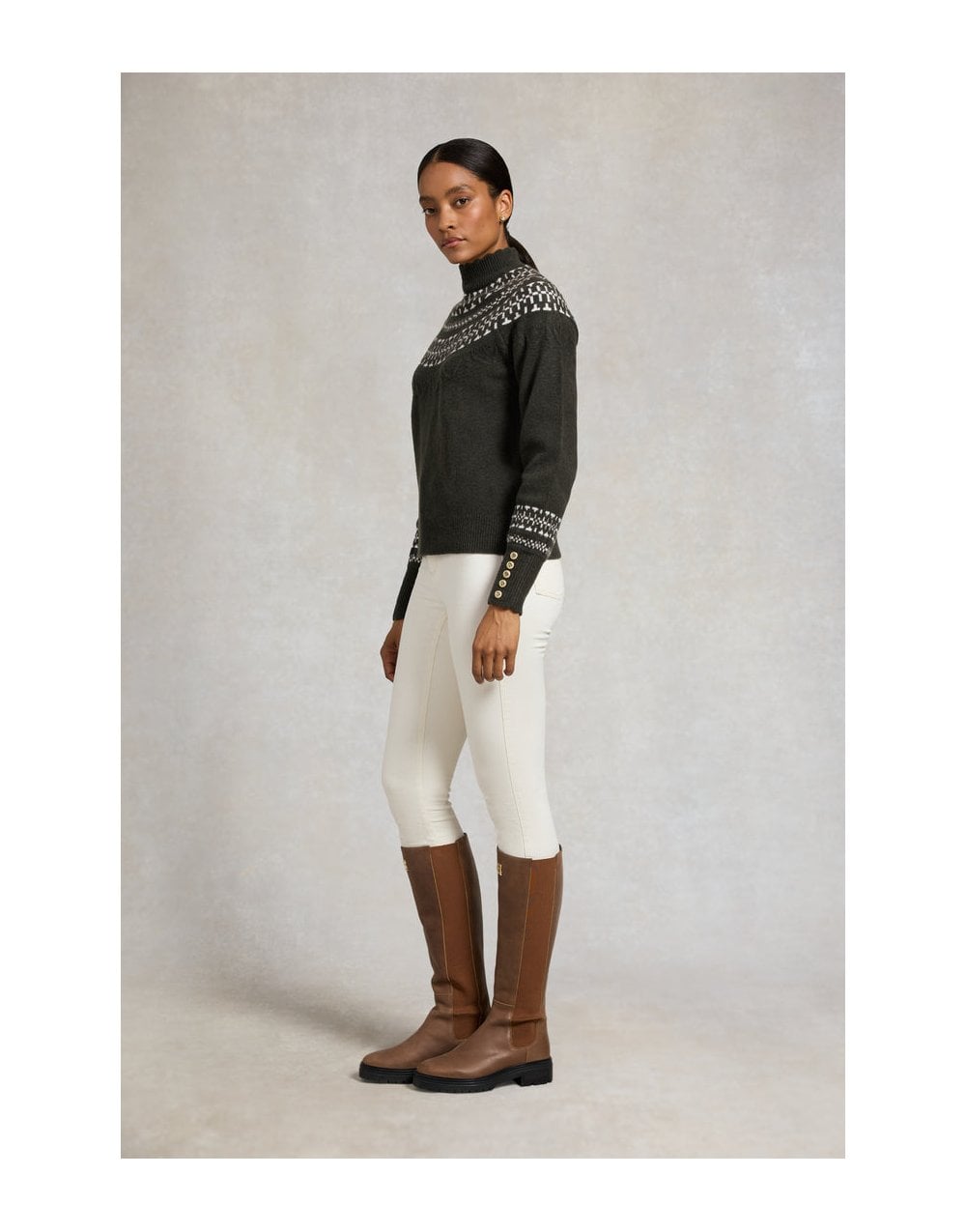 Young Ideas/Henmores - Elodie Roll Neck Knit - Forest Green - S