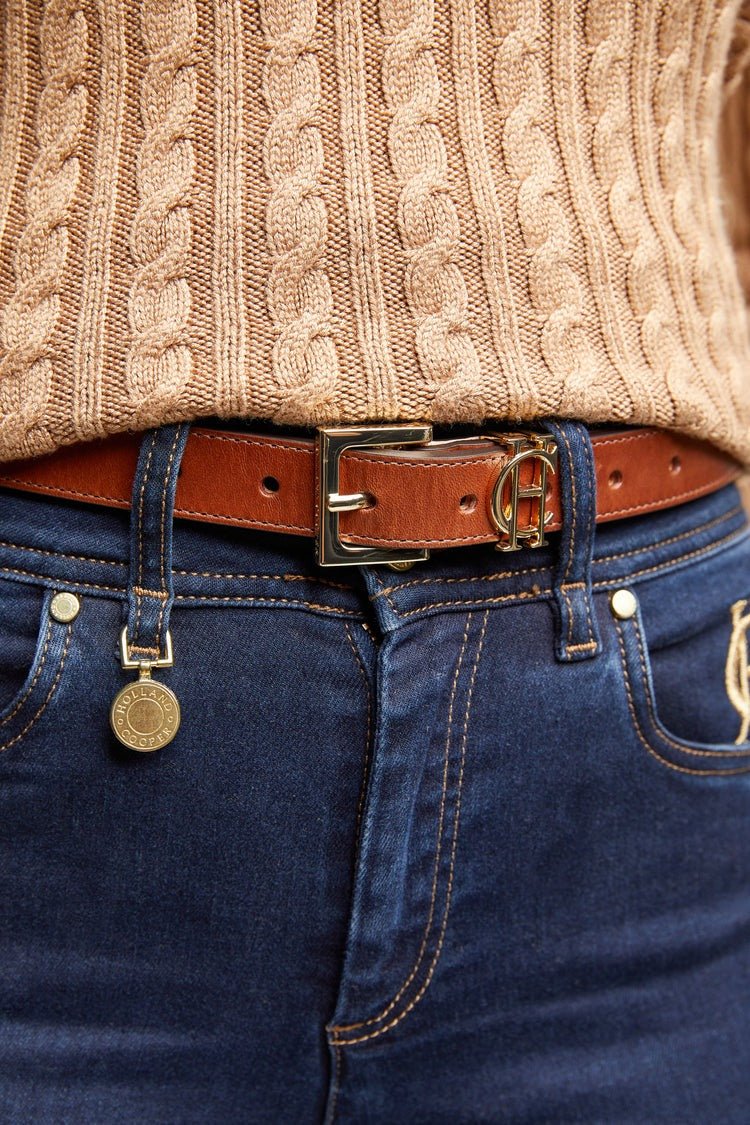 Young Ideas & Henmores - HC Slim Logo Belt - tan - S