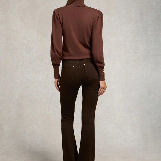 Young Ideas & Henmores -High Rise Flared Jean -Oatmeal -14S