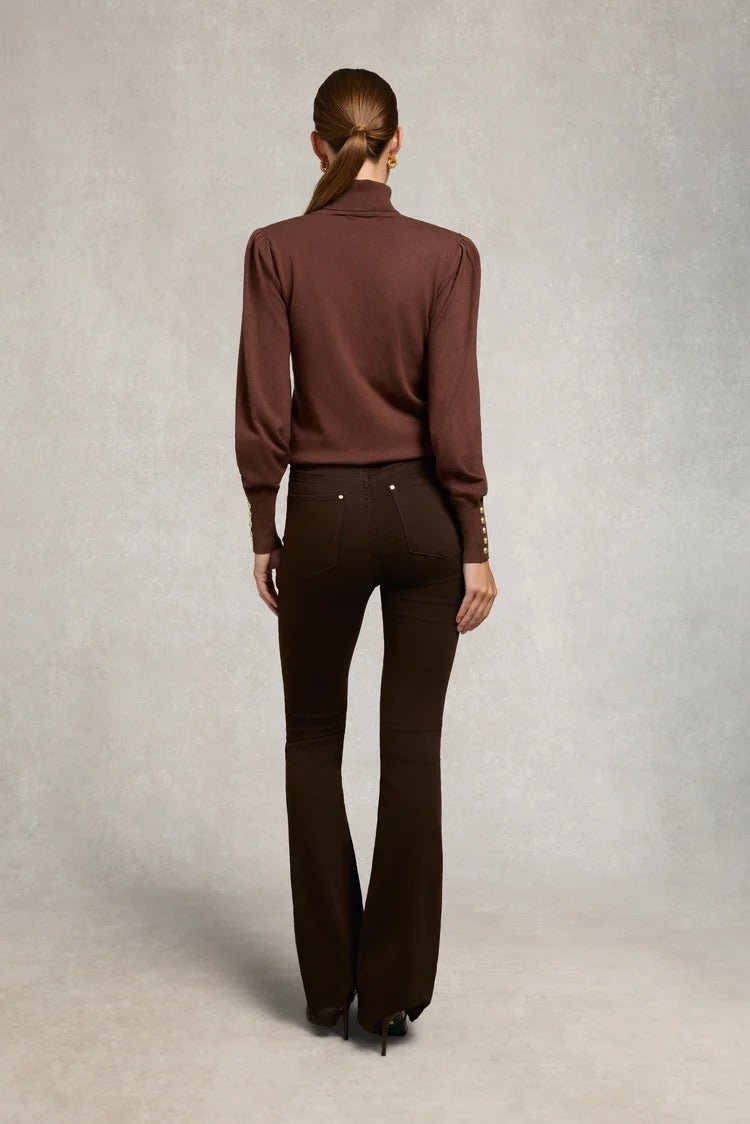 Young Ideas & Henmores -High Rise Flared Jean -Oatmeal -14S