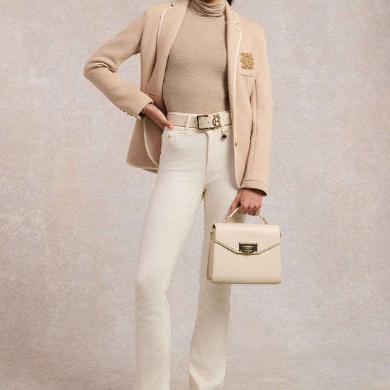 Young Ideas/Henmores - High Rise Flared Jeans - Oatmeal - 10R