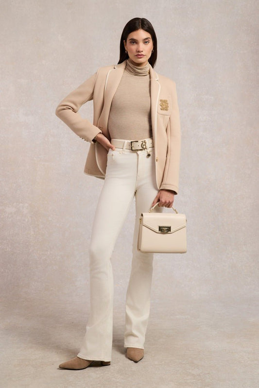 Young Ideas/Henmores - High Rise Flared Jeans - Oatmeal - 10R