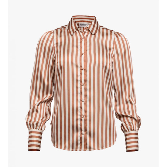 Young Ideas/Henmores - Isla Satin Shirt - Terracotta Stripe - 6