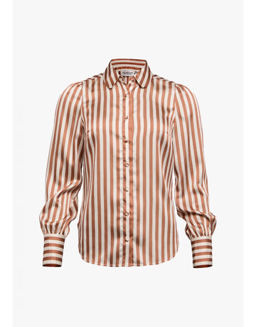 Young Ideas/Henmores - Isla Satin Shirt - Terracotta Stripe - 6