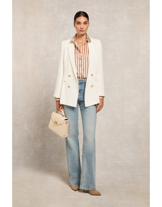 Young Ideas/Henmores - Isla Satin Shirt - Terracotta Stripe - 6