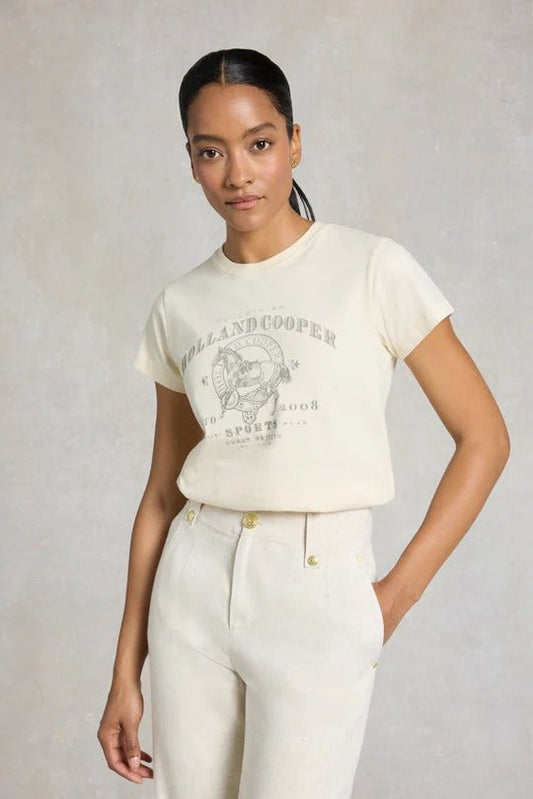 Young Ideas & Henmores - Ivy League T-Shirt - Ecru - XS