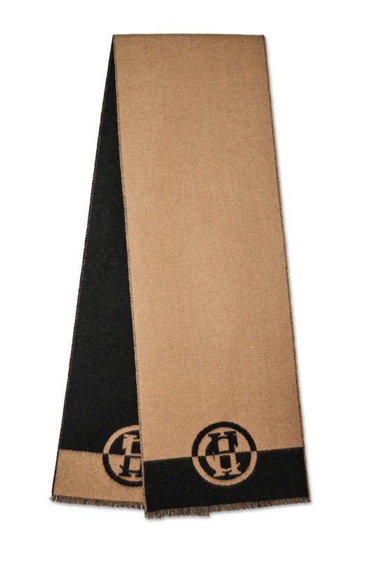 Young Ideas/Henmores - Jacquard Scarf - Camel Black - OS