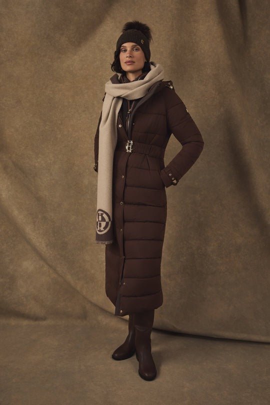 Young Ideas/Henmores - Jacquard Scarf - Camel Black - OS