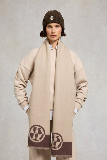 Young Ideas/Henmores - Jacquard Scarf - Camel Black - OS