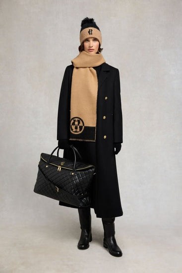 Young Ideas/Henmores - Jacquard Scarf - Camel Black - OS